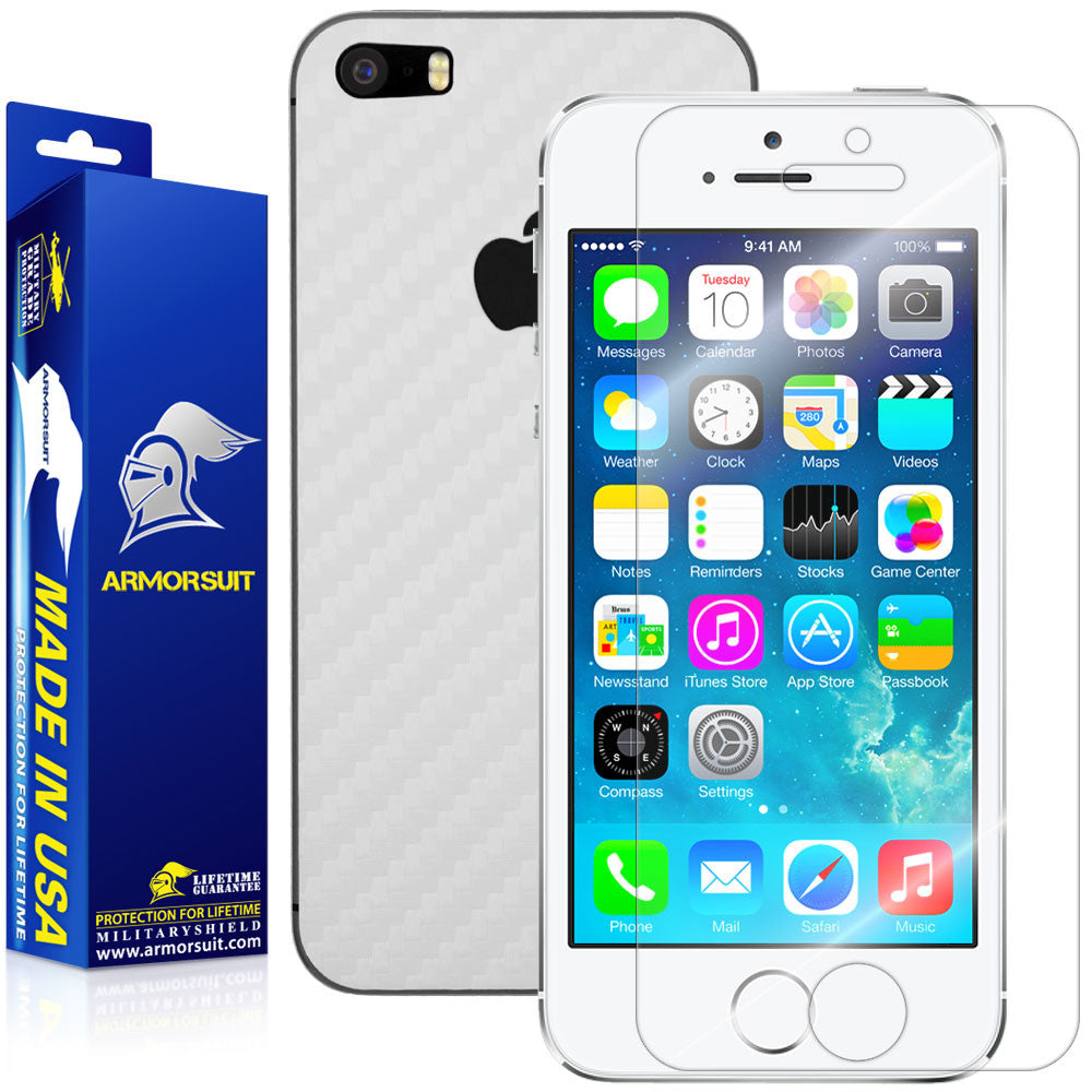 Apple iPhone 5/ 5S Screen Protector + Carbon Fiber Film Protector