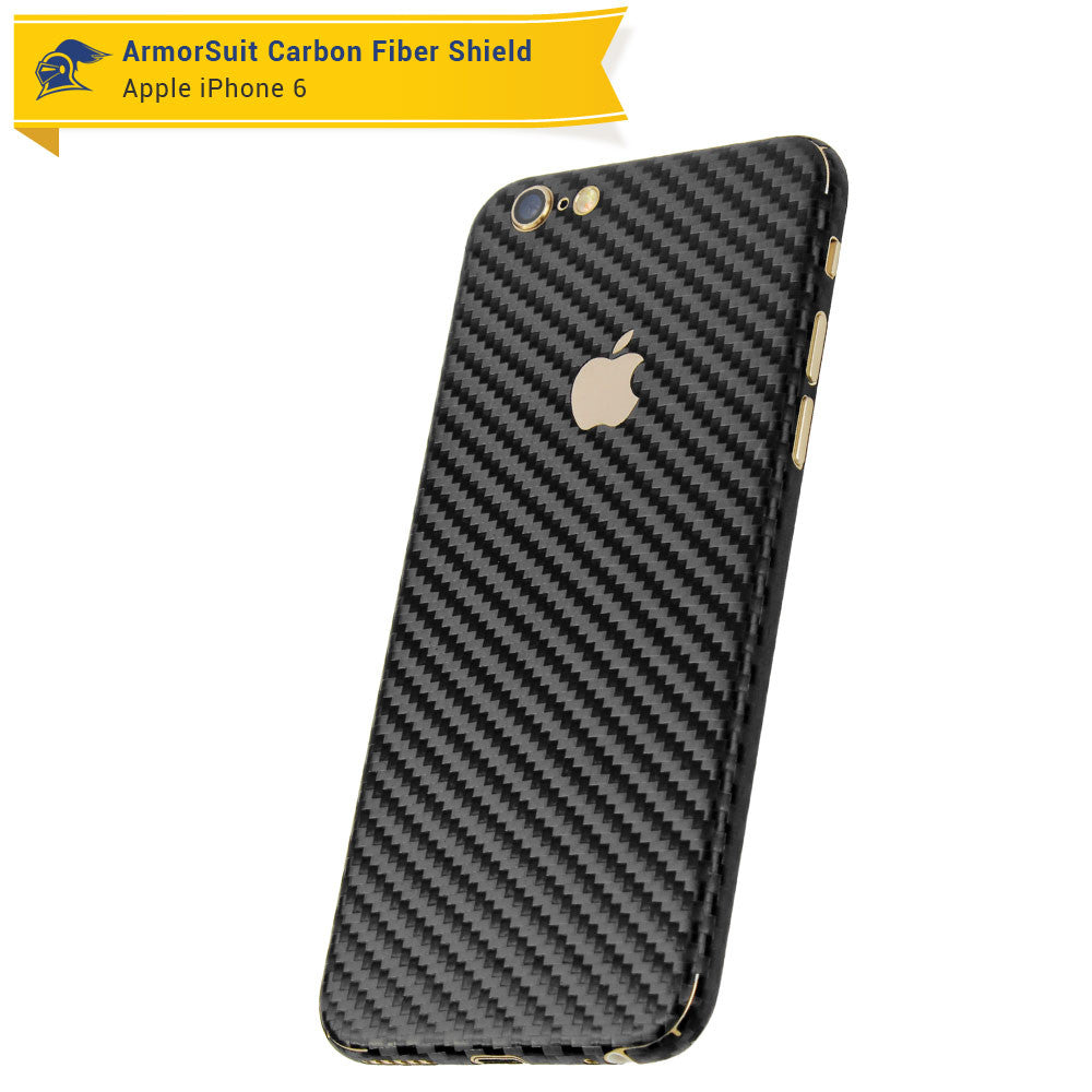 Apple iPhone 6 Screen Protector + Black Carbon Fiber Skin