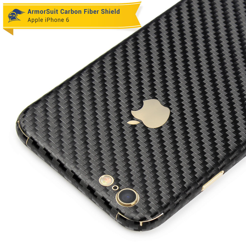 Apple iPhone 6 Screen Protector + Black Carbon Fiber Skin