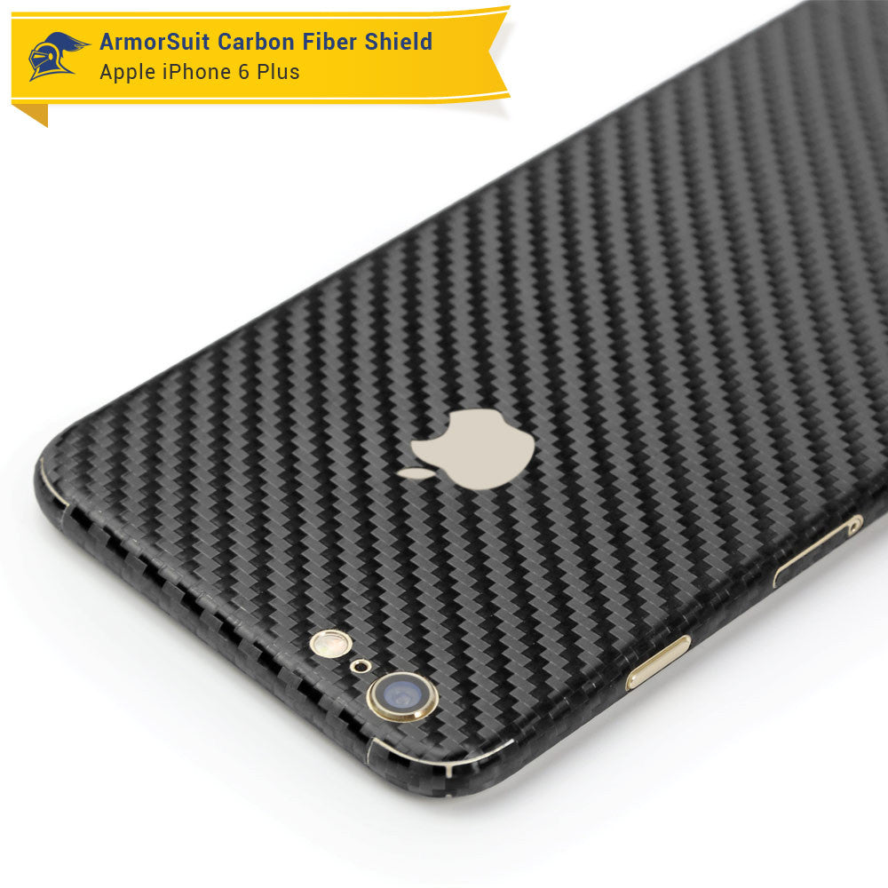 Apple iPhone 6 Plus / 6S Plus Screen Protector + Black Carbon Fiber Full Body Skin Protector