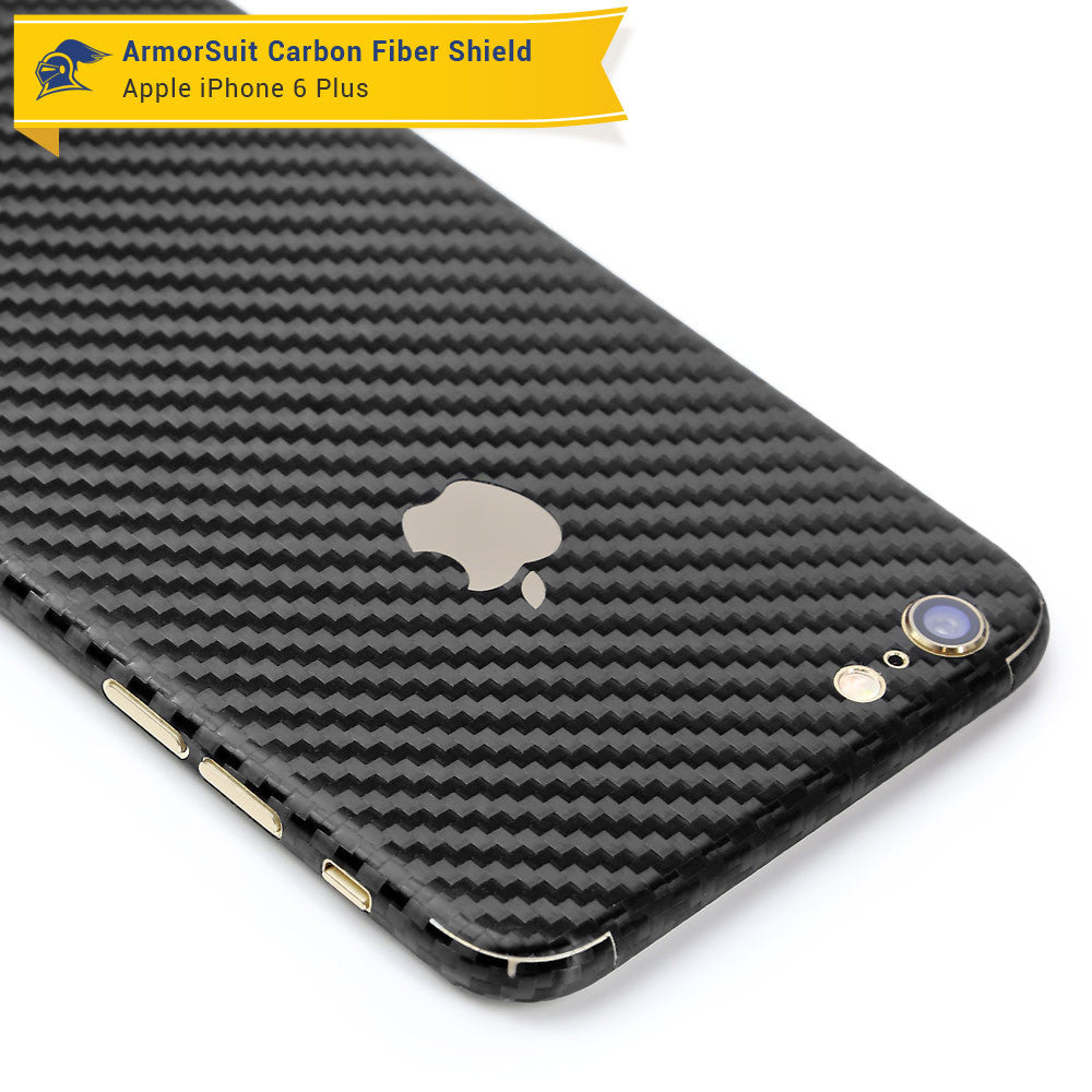 Apple iPhone 6 Plus / 6S Plus Screen Protector + Black Carbon Fiber Full Body Skin Protector