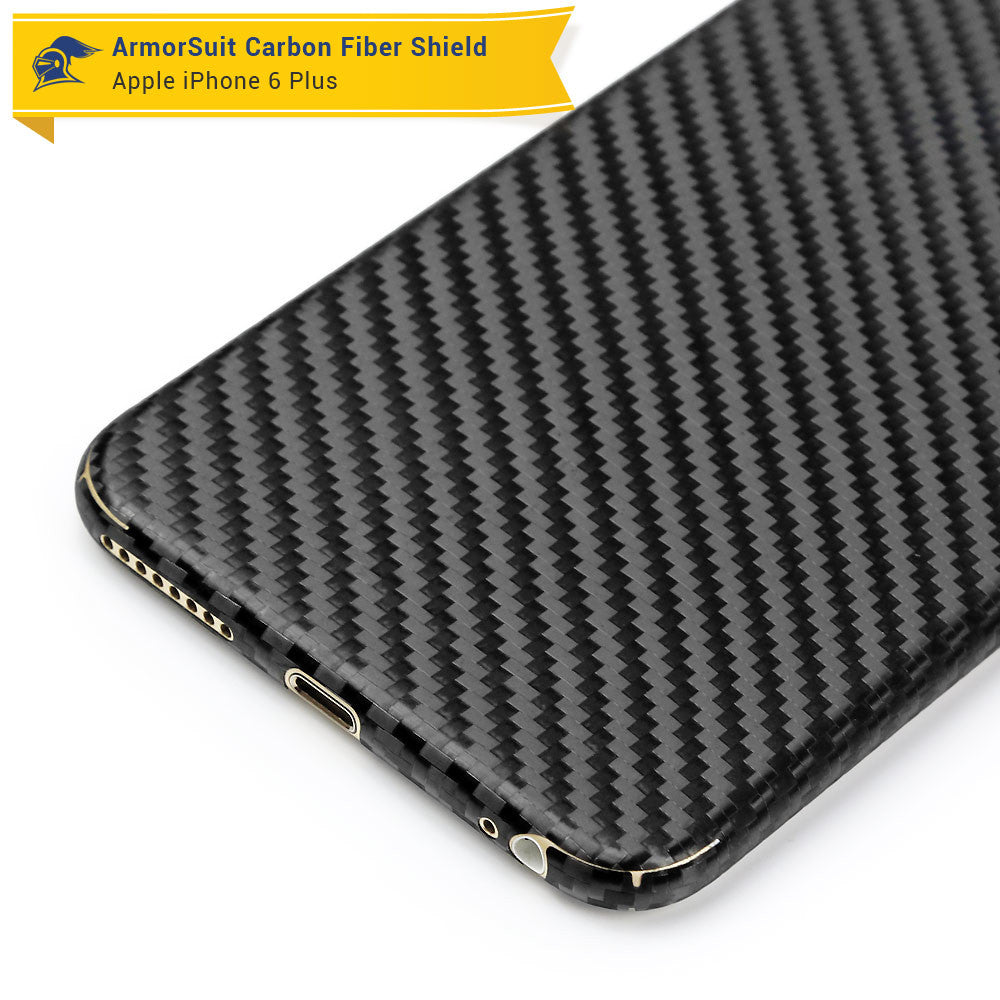 Apple iPhone 6 Plus / 6S Plus Screen Protector + Black Carbon Fiber Full Body Skin Protector