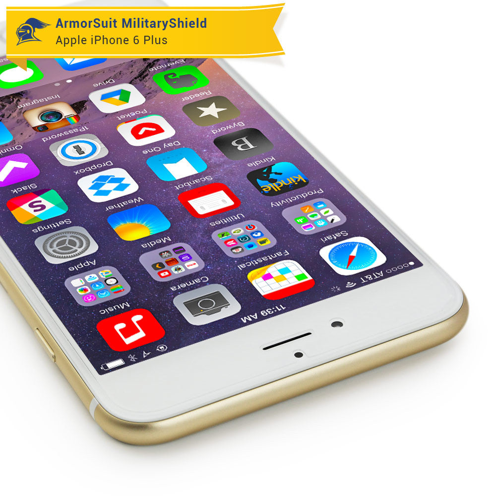 Apple iPhone 6 Plus Screen Protector + White Carbon Fiber Skin