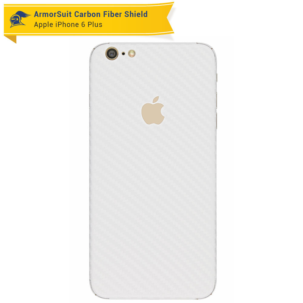 Apple iPhone 6 Plus Screen Protector + White Carbon Fiber Skin