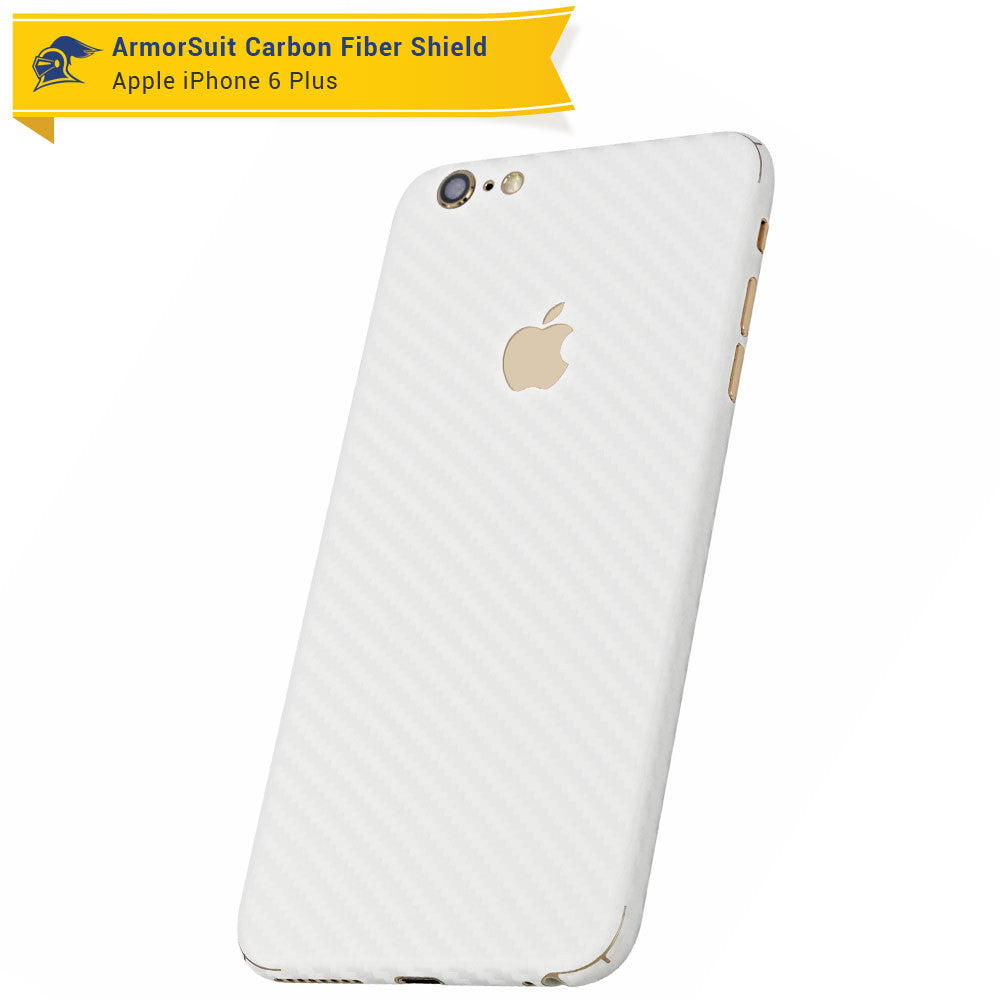 Apple iPhone 6 Plus Screen Protector + White Carbon Fiber Skin