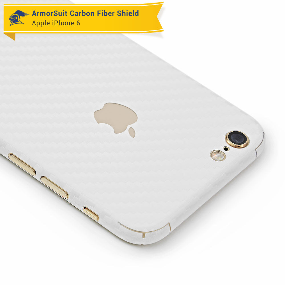 Apple iPhone 6 Screen Protector + White Carbon Fiber Skin