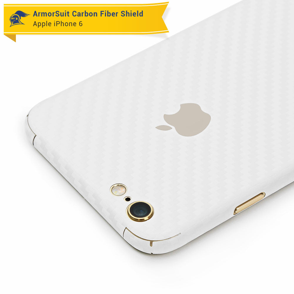 Apple iPhone 6 Screen Protector + White Carbon Fiber Skin