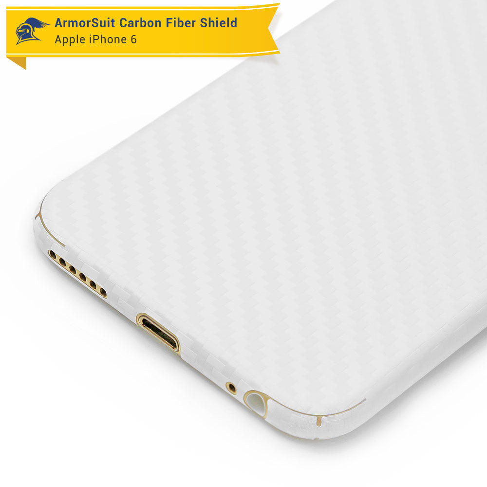 Apple iPhone 6 Screen Protector + White Carbon Fiber Skin
