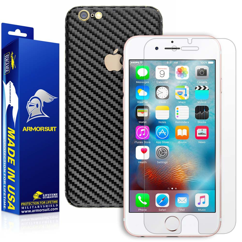 Apple iPhone 6s Screen Protector + Carbon Fiber Skin