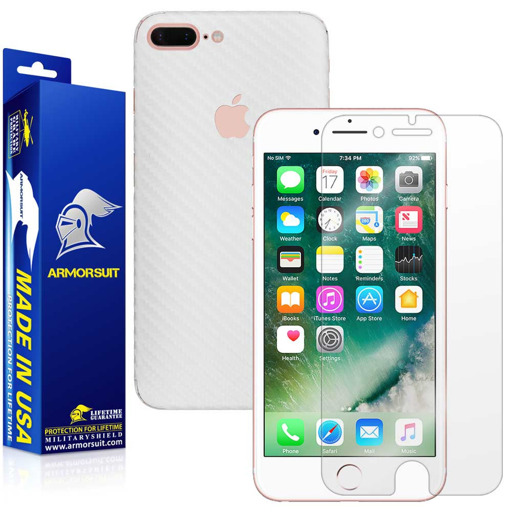 Apple iPhone 7 Plus Screen Protector + Carbon Fiber Full Body Skin Protector