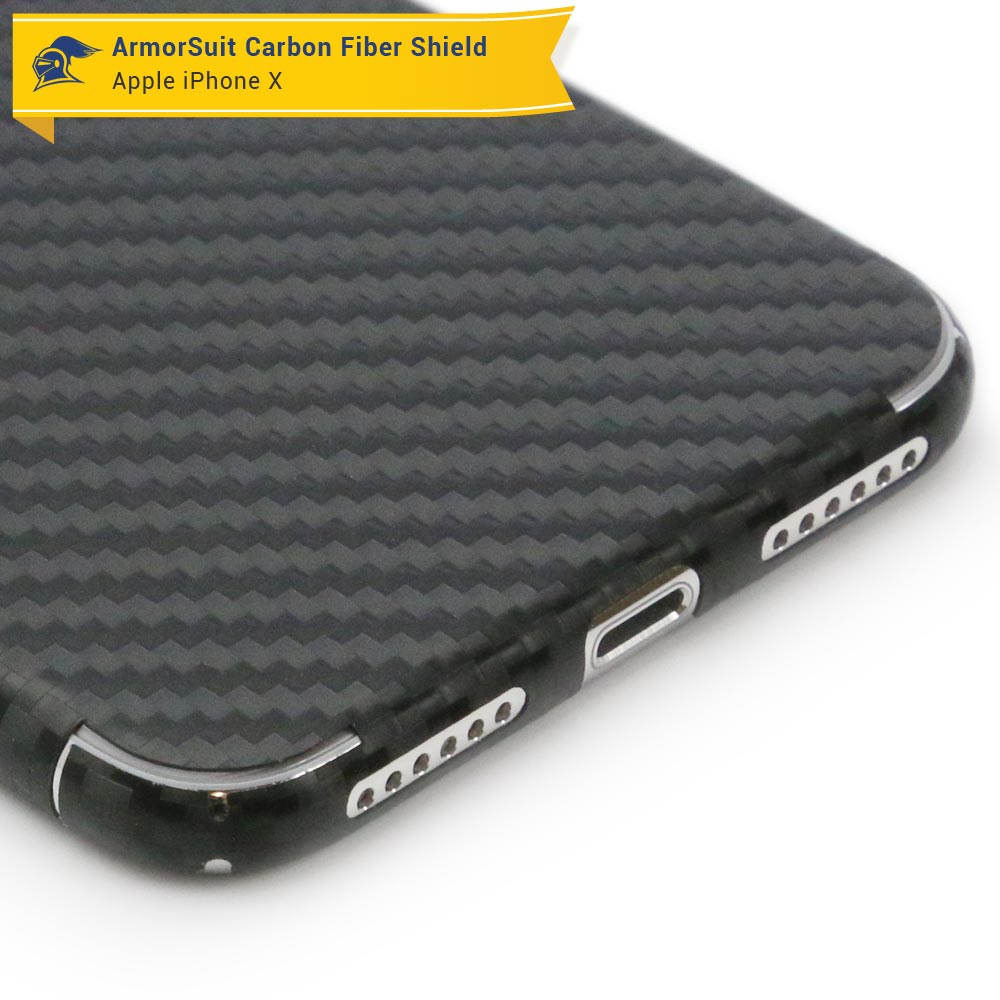 Apple iPhone X Screen Protector + Carbon Fiber Skin