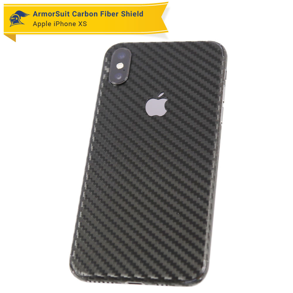 Apple iPhone Xs Screen Protector + Black Carbon Fiber