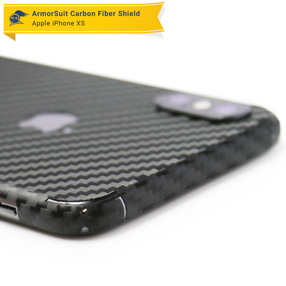 Apple iPhone Xs Screen Protector + Black Carbon Fiber