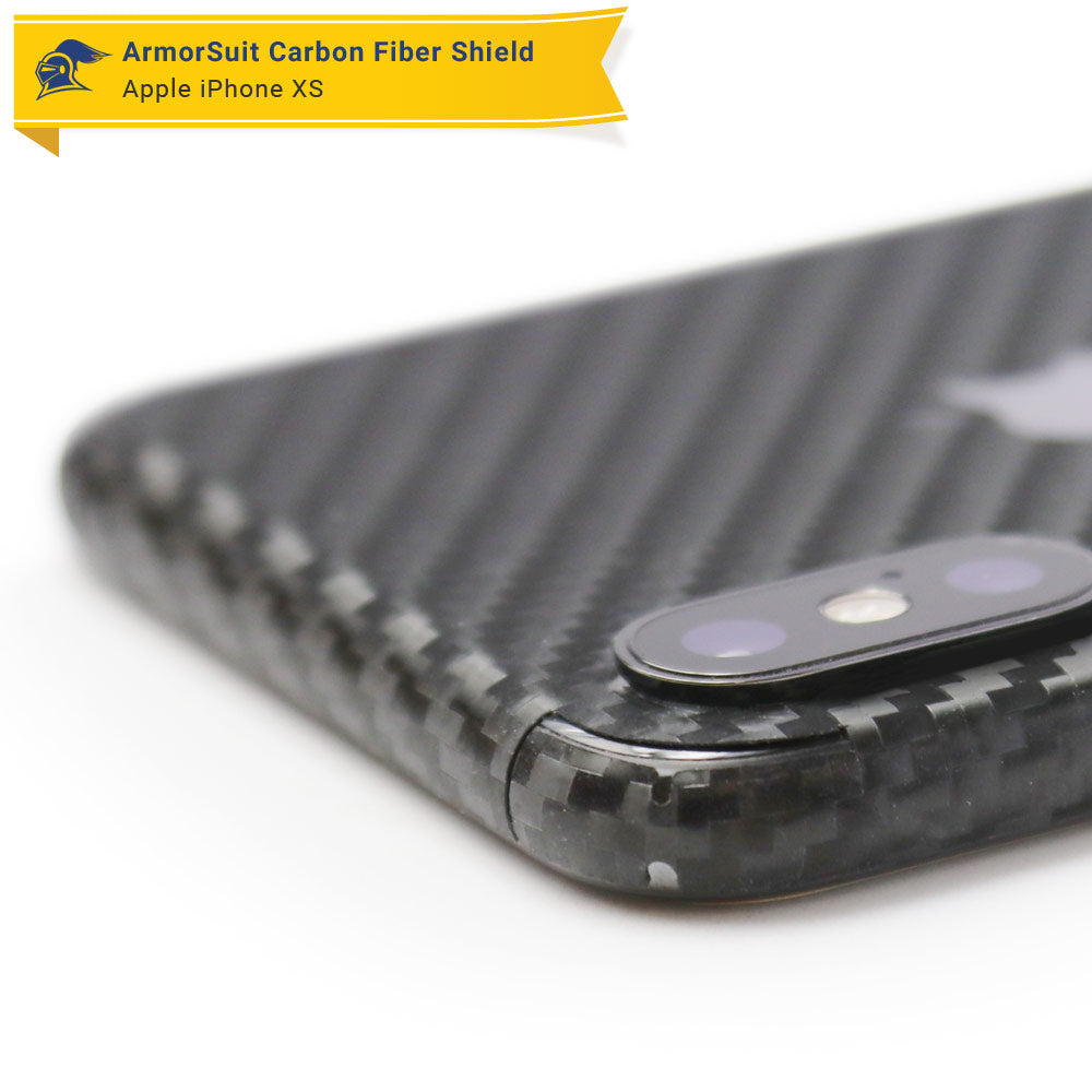 Apple iPhone Xs Screen Protector + Black Carbon Fiber