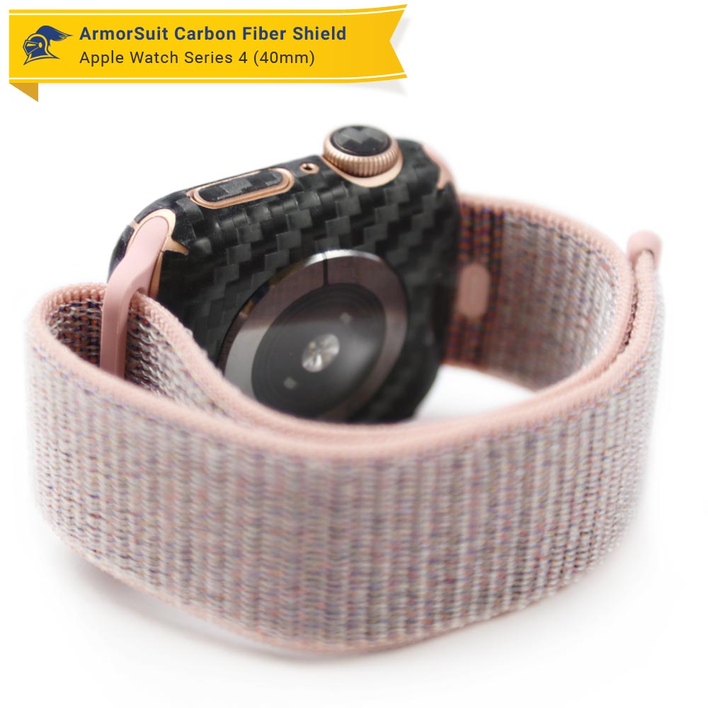 Apple Watch 40mm (Series 4/5/6) Screen Protector + Black Carbon Fiber Skin Protector