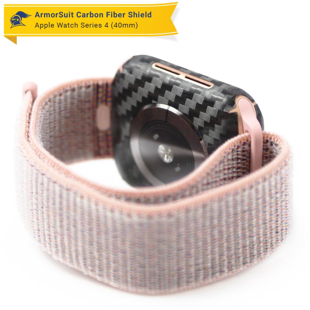 Apple Watch 40mm (Series 4/5/6) Screen Protector + Black Carbon Fiber Skin Protector