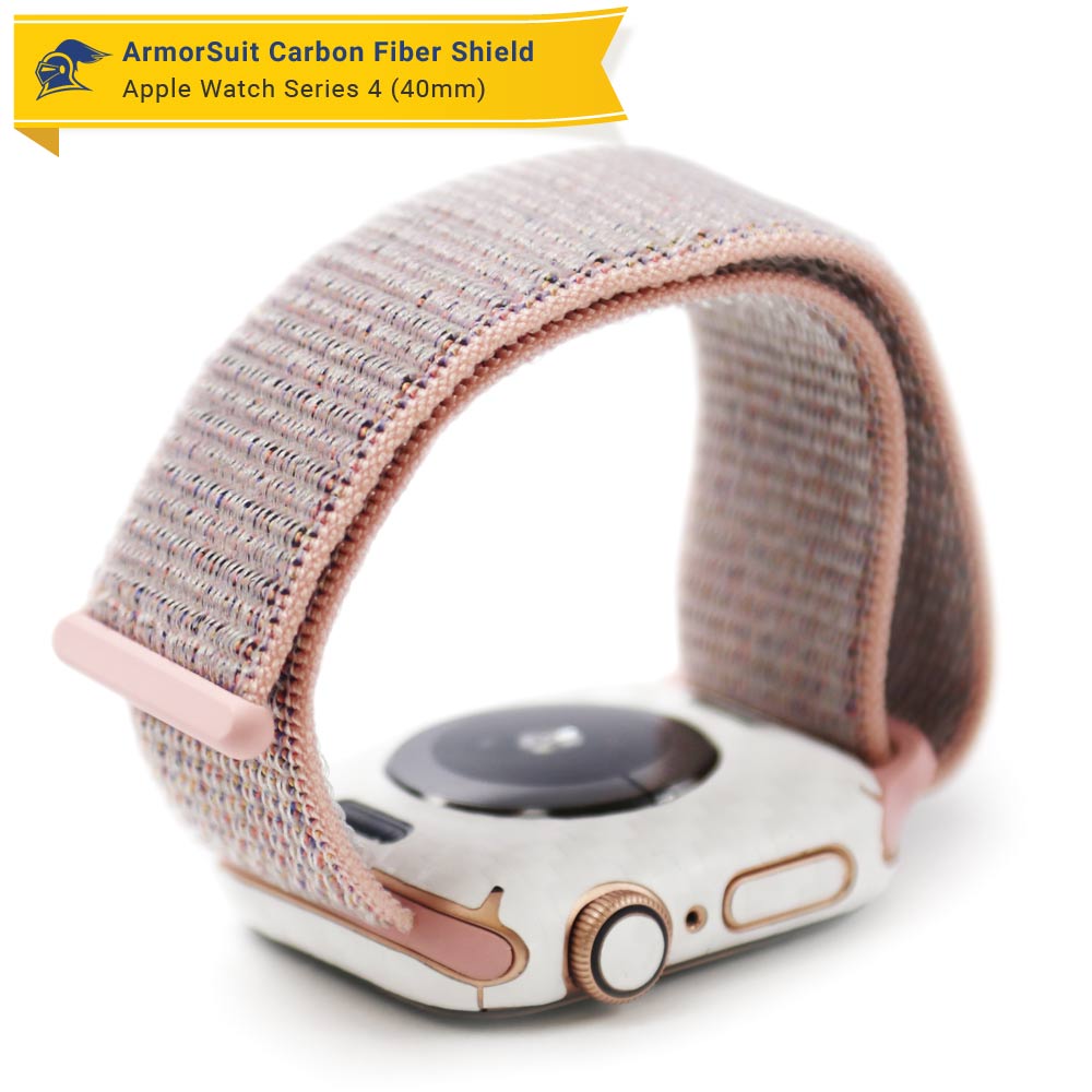 Apple Watch 40mm (Series 4/5/6) Screen Protector + White Carbon Fiber Skin Protector