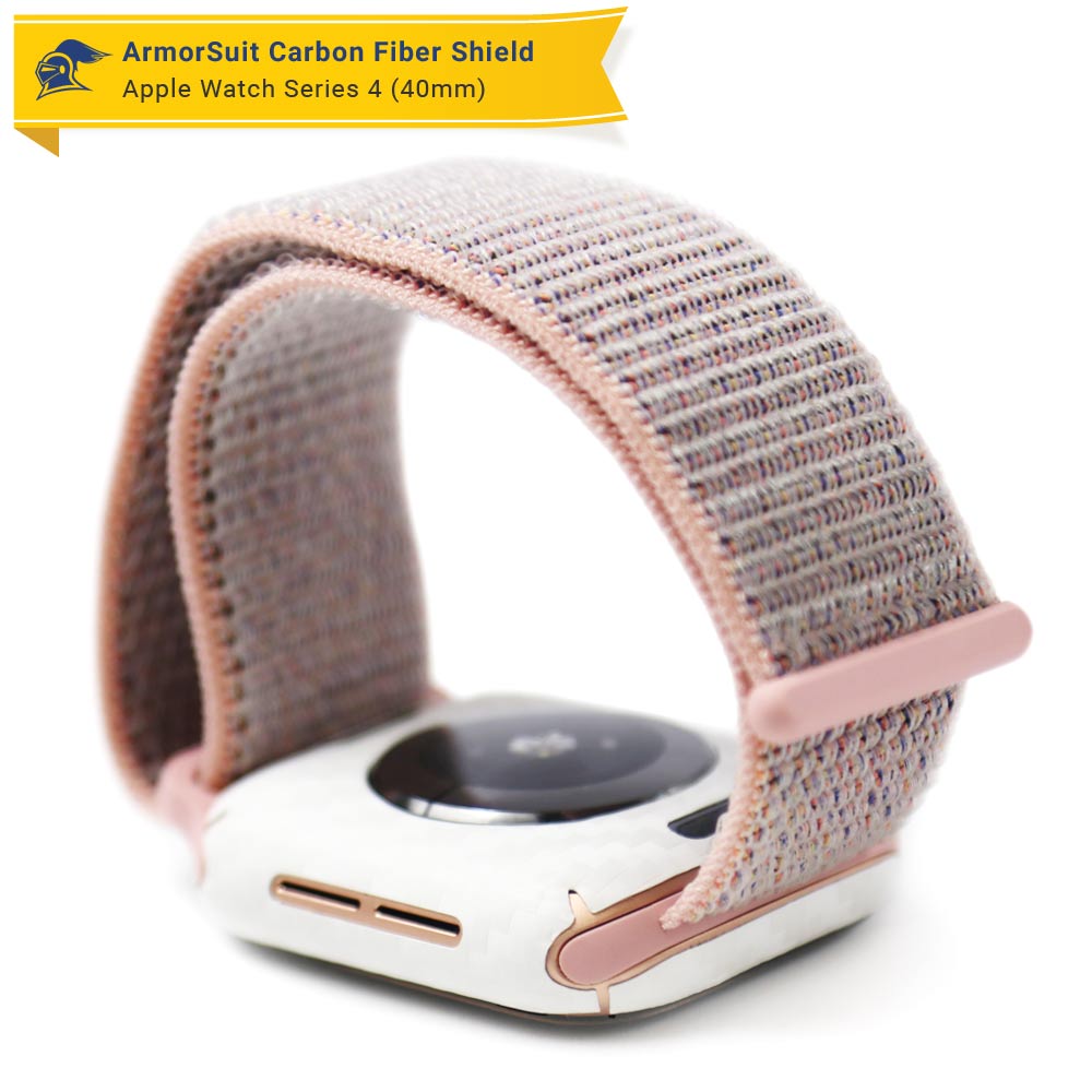 Apple Watch 44mm (Series 4/5/6) Screen Protector + White Carbon Fiber Skin Protector