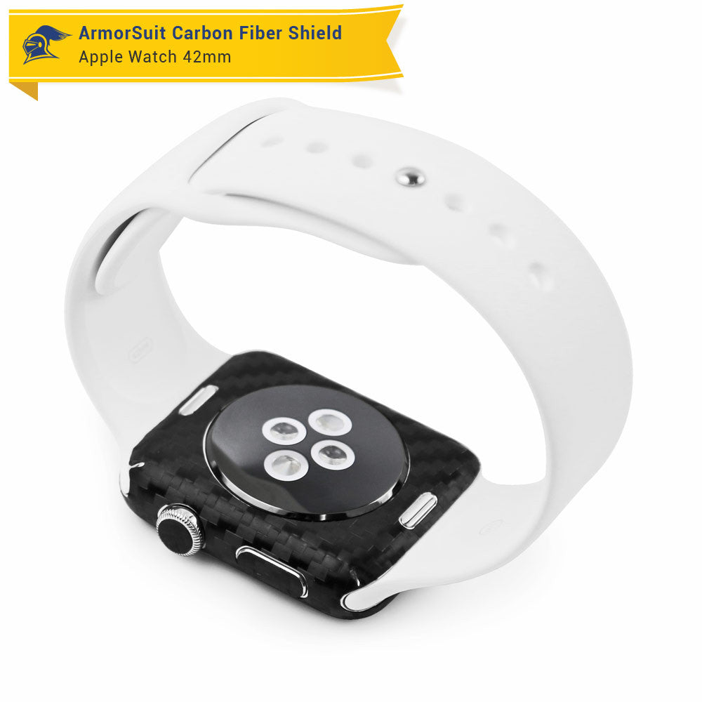 Apple Watch 42mm (Series 1) Screen Protector + Black Carbon Fiber Skin Protector