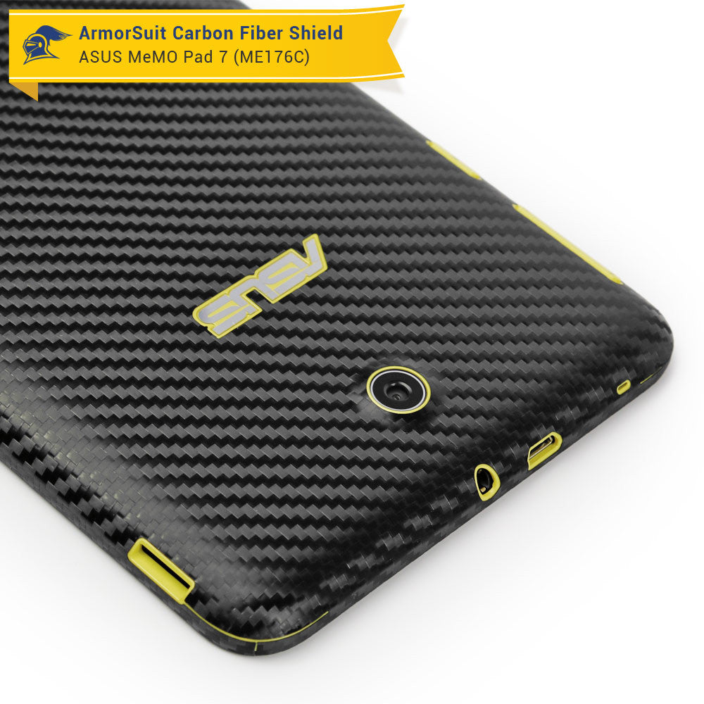 ASUS MeMO Pad 7 ME176CX Screen Protector + Black Carbon Fiber Film Protector