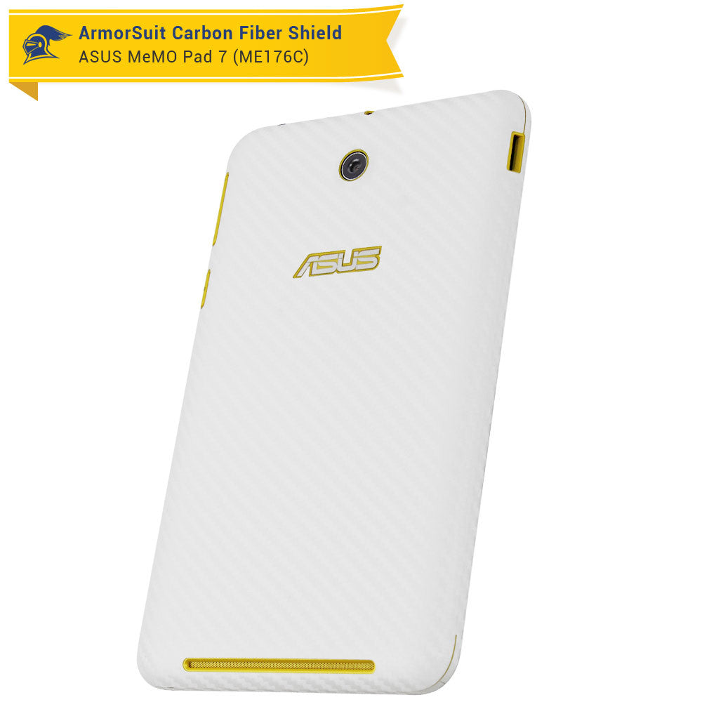 ASUS MeMO Pad 7 ME176CX Screen Protector + White Carbon Fiber Film Protector