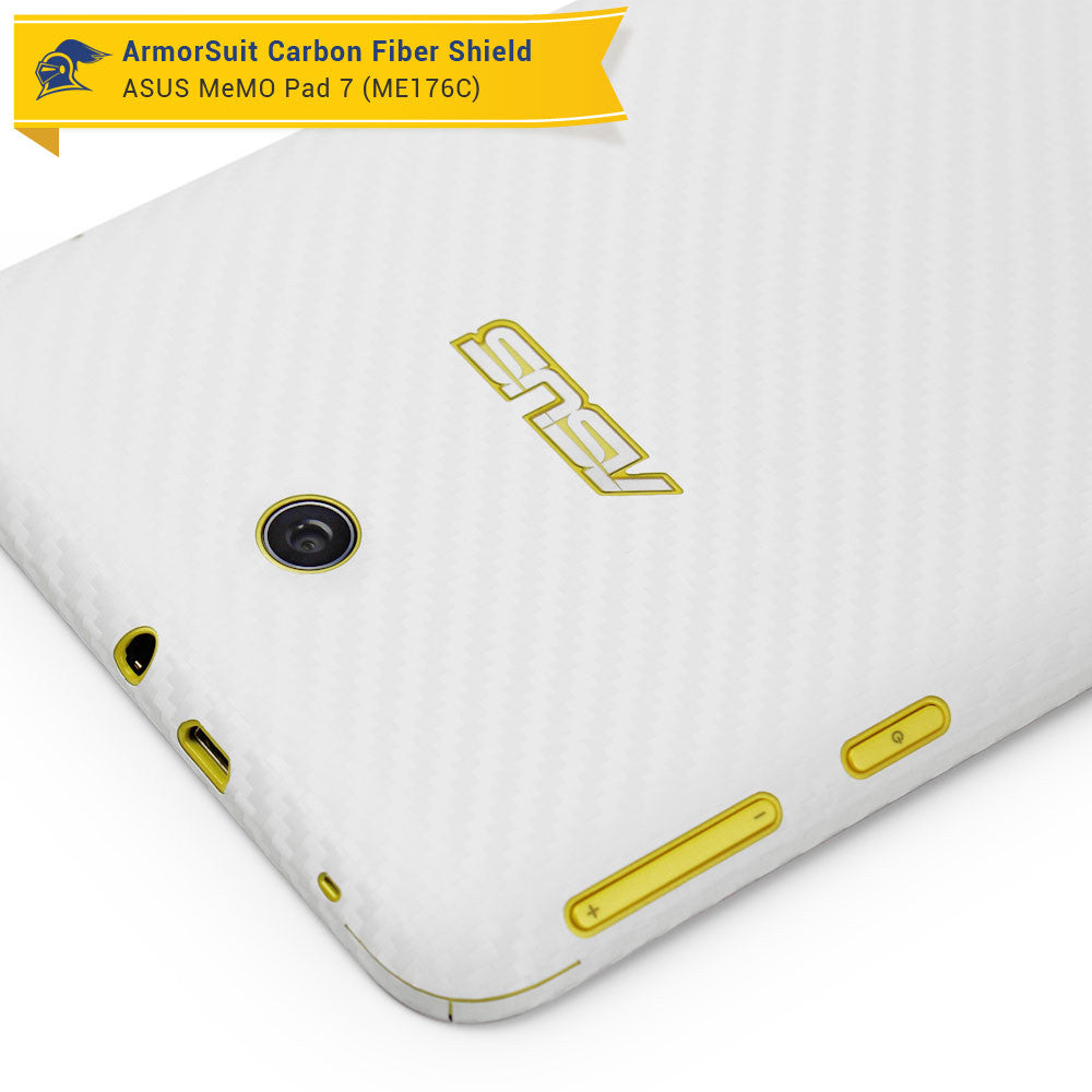 ASUS MeMO Pad 7 ME176CX Screen Protector + White Carbon Fiber Film Protector