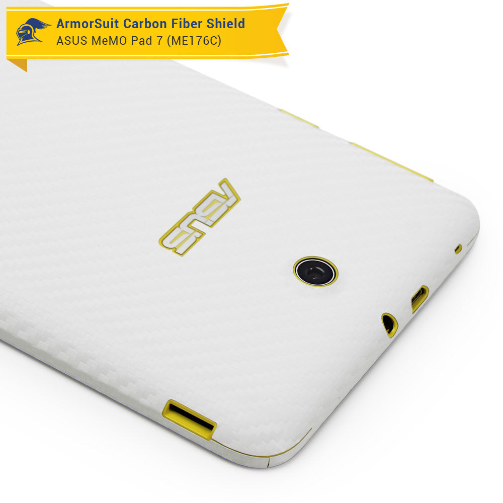 ASUS MeMO Pad 7 ME176CX Screen Protector + White Carbon Fiber Film Protector