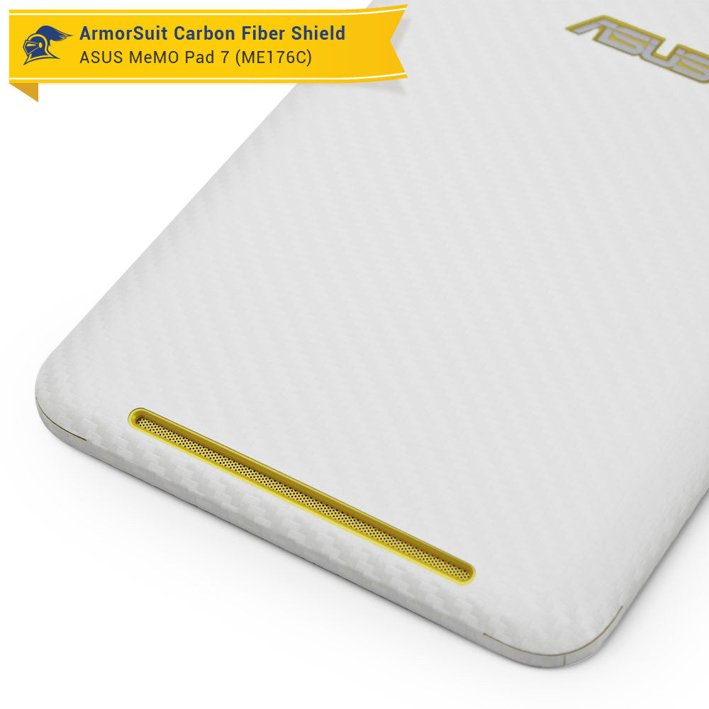 ASUS MeMO Pad 7 ME176CX Screen Protector + White Carbon Fiber Film Protector