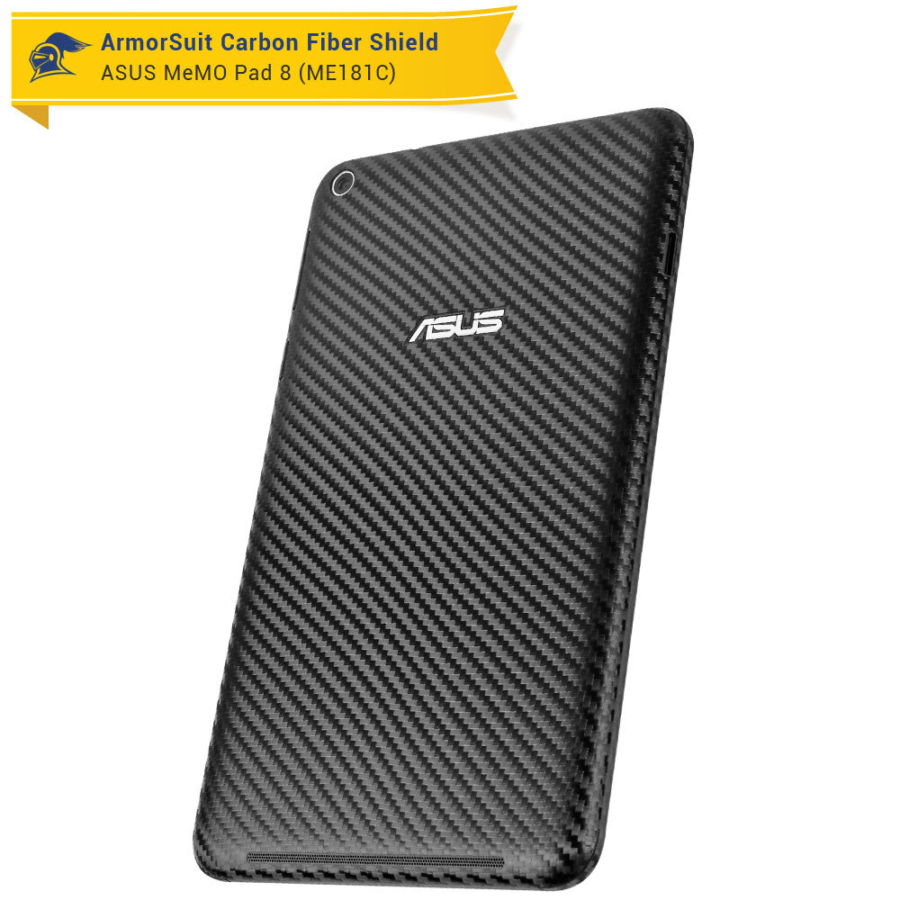 ASUS MeMO Pad 8 ME181C Screen Protector + Black Carbon Fiber Film Protector