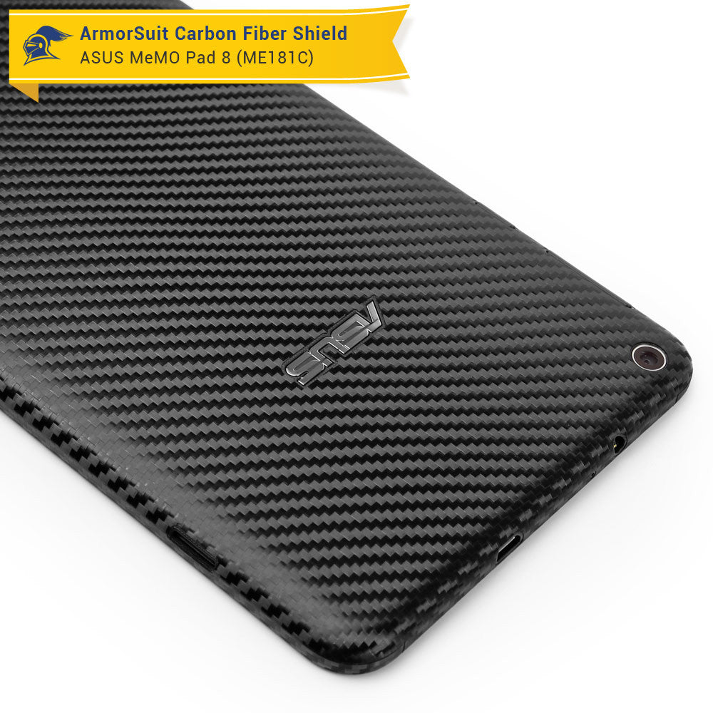 ASUS MeMO Pad 8 ME181C Screen Protector + Black Carbon Fiber Film Protector