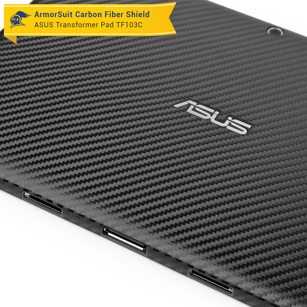 ASUS Transformer Pad TF103C / MG103C Screen Protector + Black Carbon Fiber Film Protector
