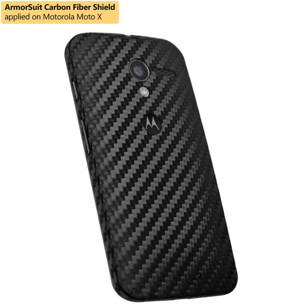Motorola Moto X (1st Generation) Screen Protector + Black Carbon Fiber Film Protector