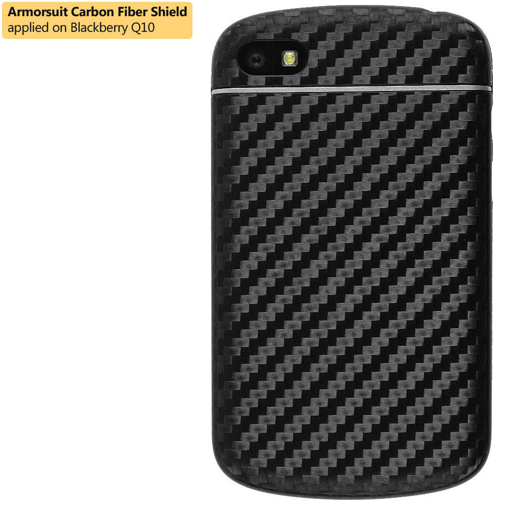 BlackBerry Q10 Screen Protector + Black Carbon Fiber Skin