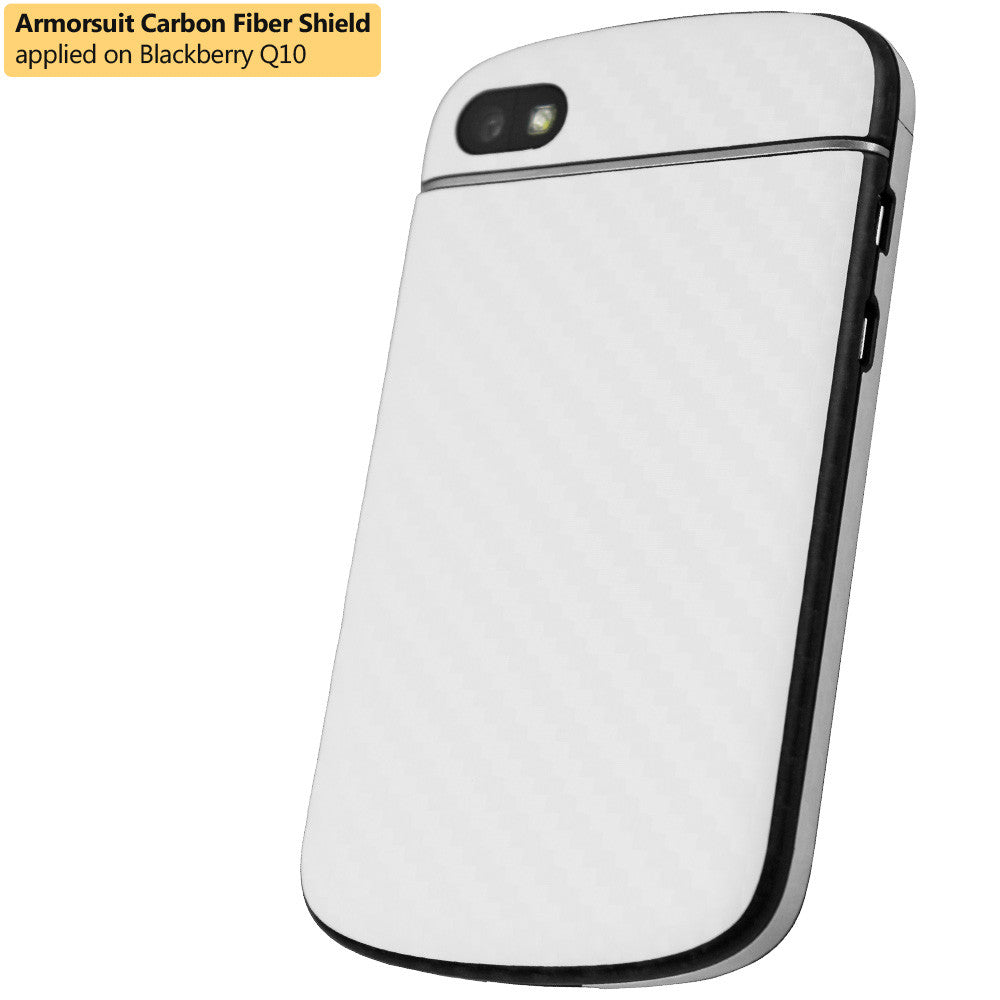 BlackBerry Q10 Screen Protector + White Carbon Fiber Film Protector