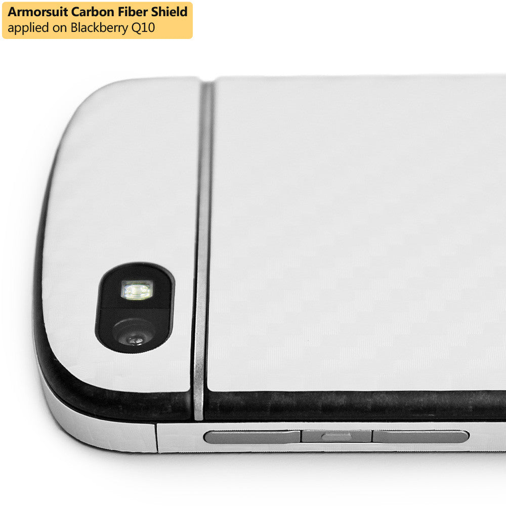 BlackBerry Q10 Screen Protector + White Carbon Fiber Film Protector