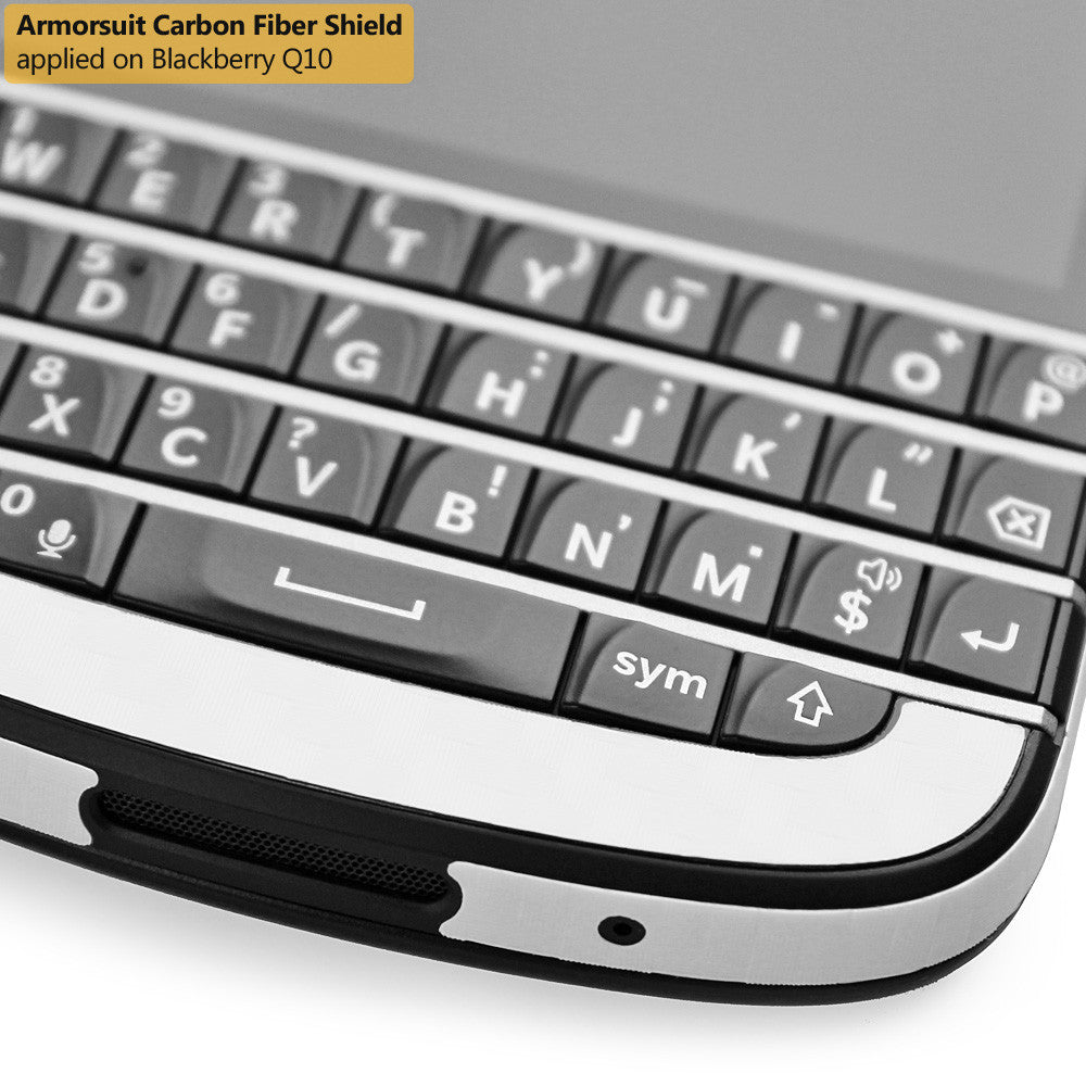 BlackBerry Q10 Screen Protector + White Carbon Fiber Film Protector