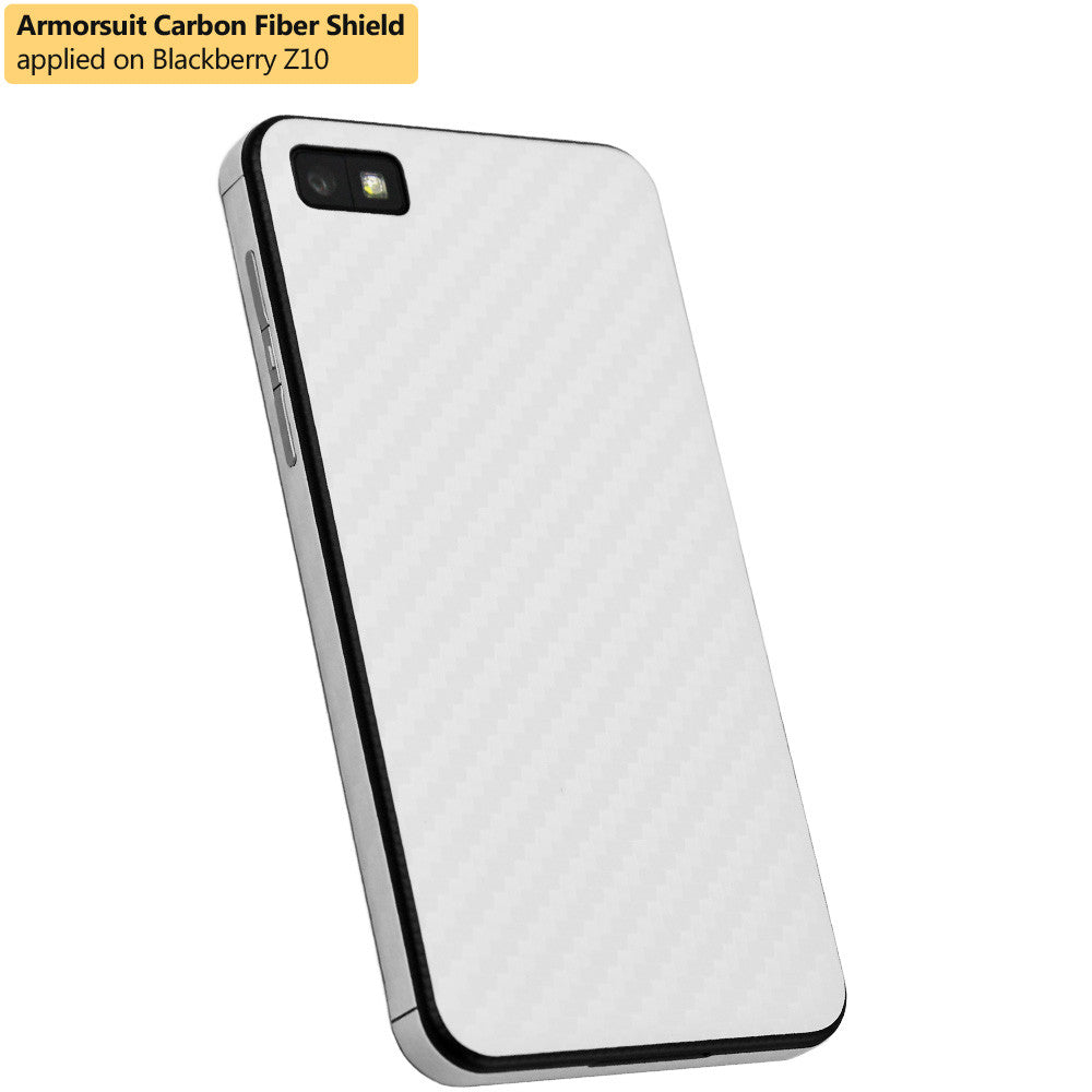 BlackBerry Z10 Screen Protector + White Carbon Fiber Film Protector