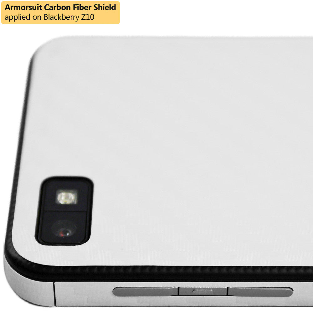 BlackBerry Z10 Screen Protector + White Carbon Fiber Film Protector