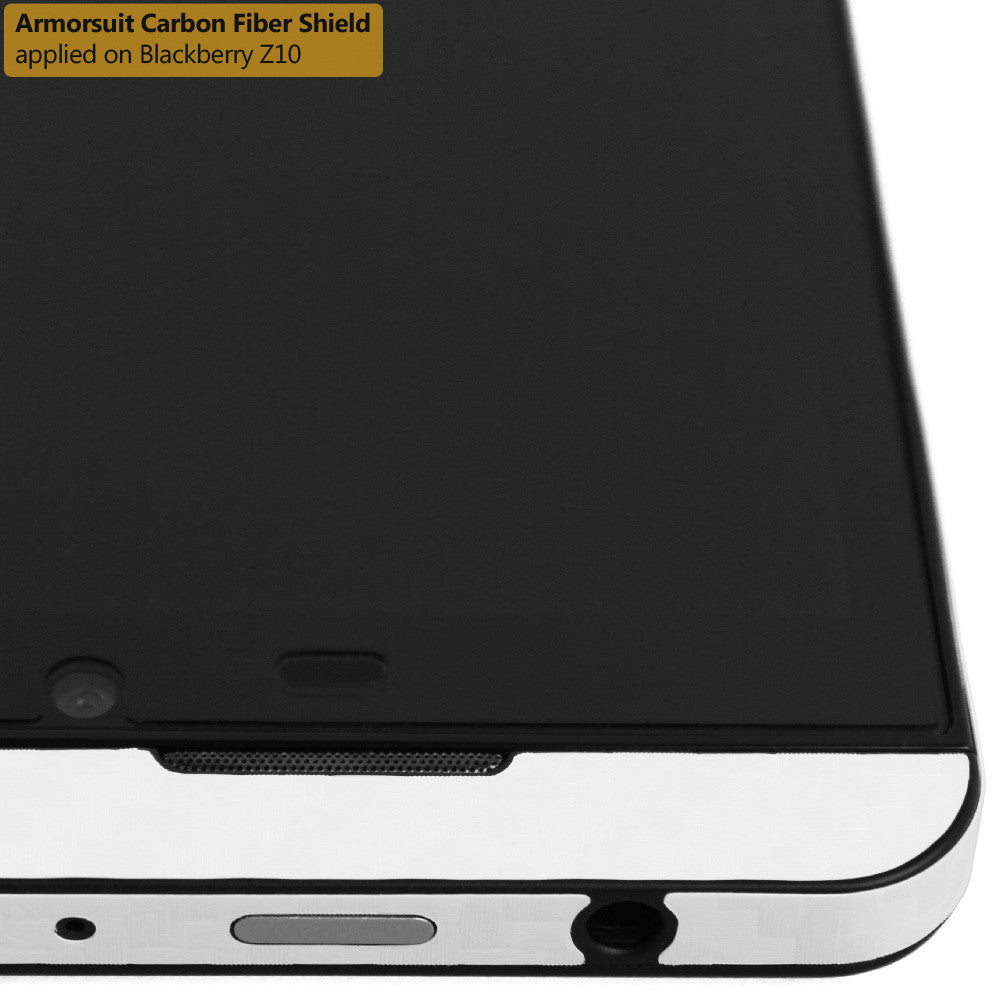 BlackBerry Z10 Screen Protector + White Carbon Fiber Film Protector