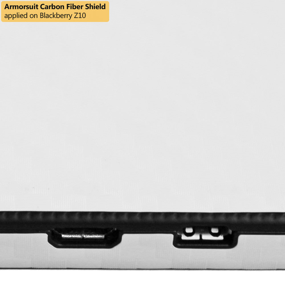 BlackBerry Z10 Screen Protector + White Carbon Fiber Film Protector