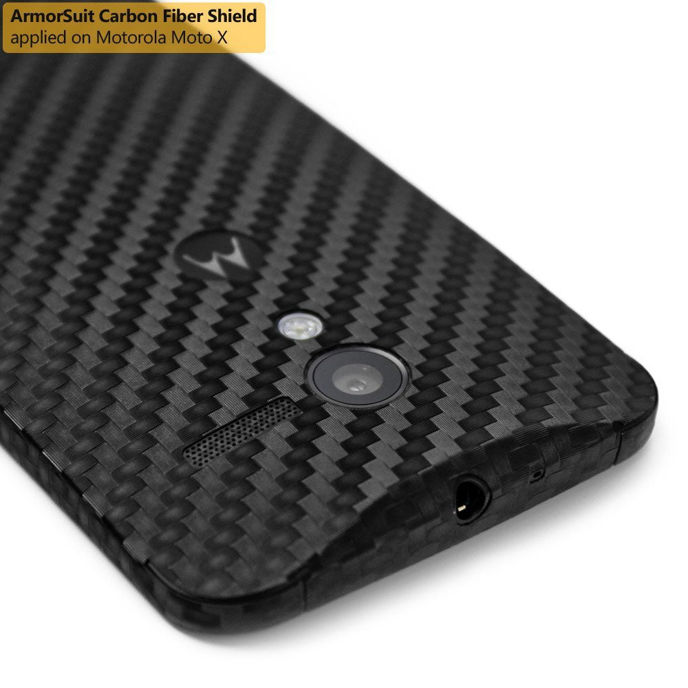 Motorola Moto X (1st Generation) Screen Protector + Black Carbon Fiber Film Protector