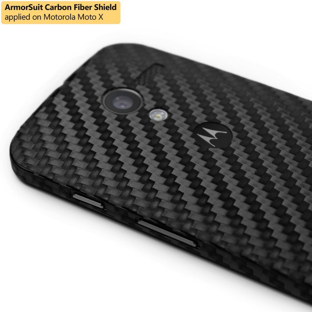 Motorola Moto X (1st Generation) Screen Protector + Black Carbon Fiber Film Protector