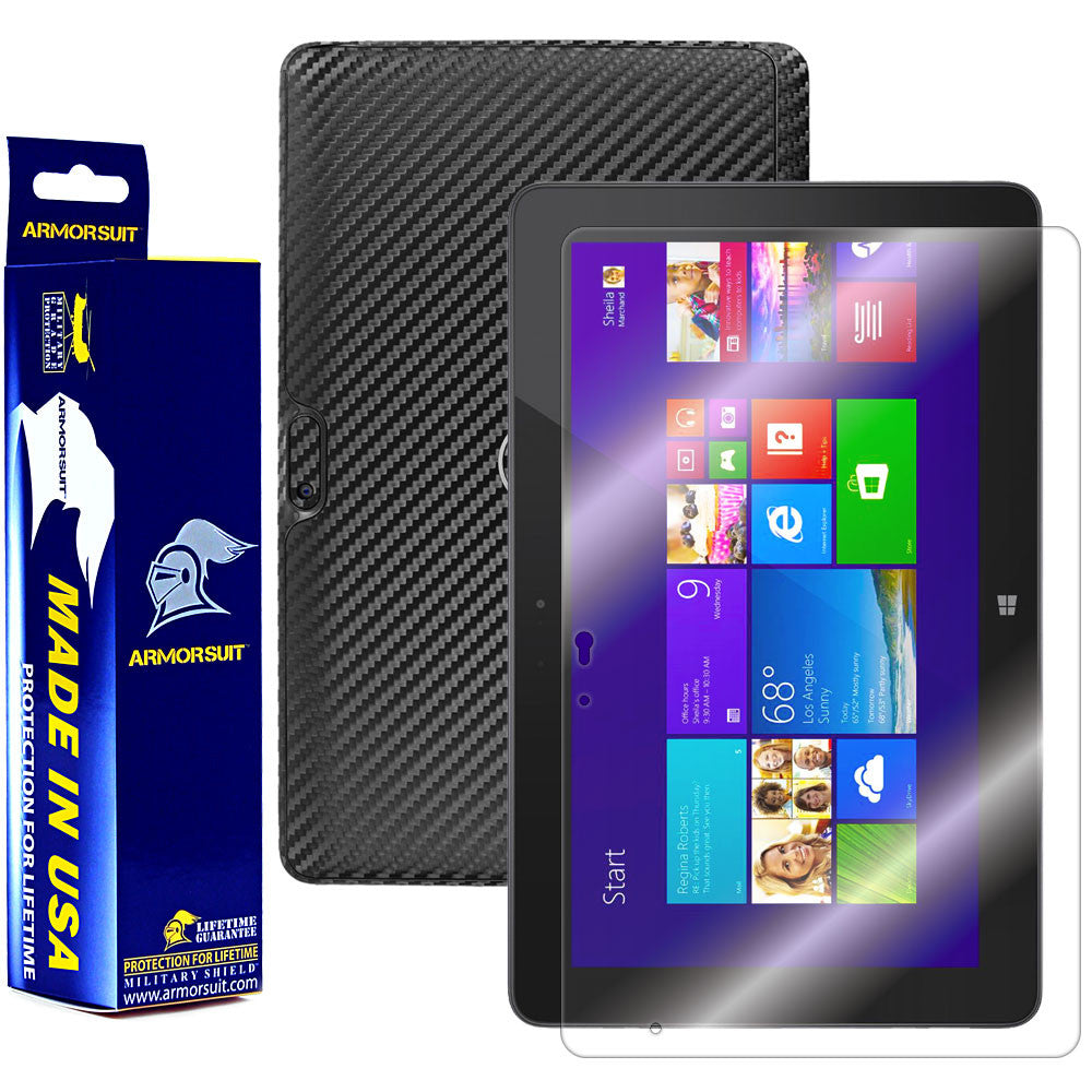 Dell Venue 11 Pro 7130/7139/8286 Screen Protector + Black Carbon Fiber Film Protector