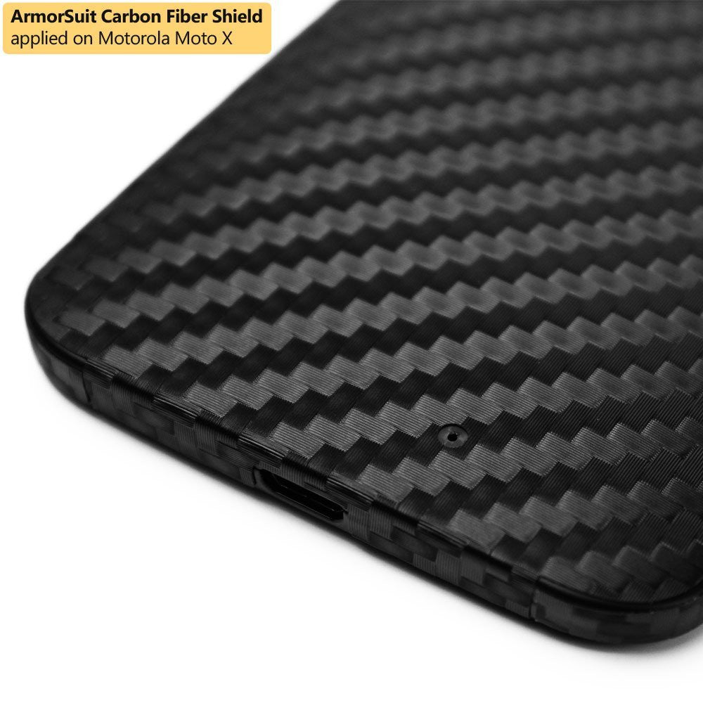 Motorola Moto X (1st Generation) Screen Protector + Black Carbon Fiber Film Protector