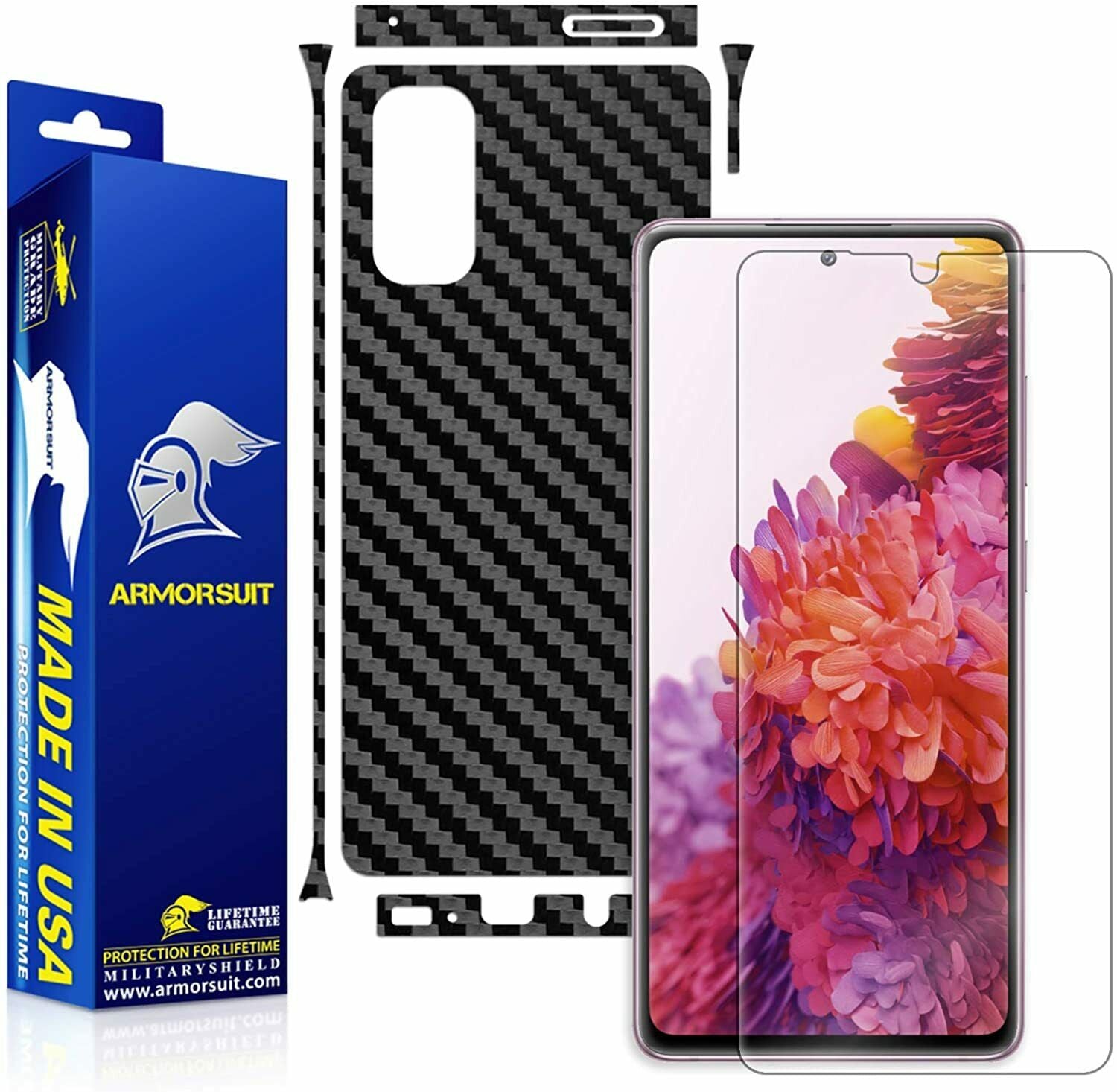 Samsung Galaxy S20 FE Screen Protector Film + Carbon Fiber Skin
