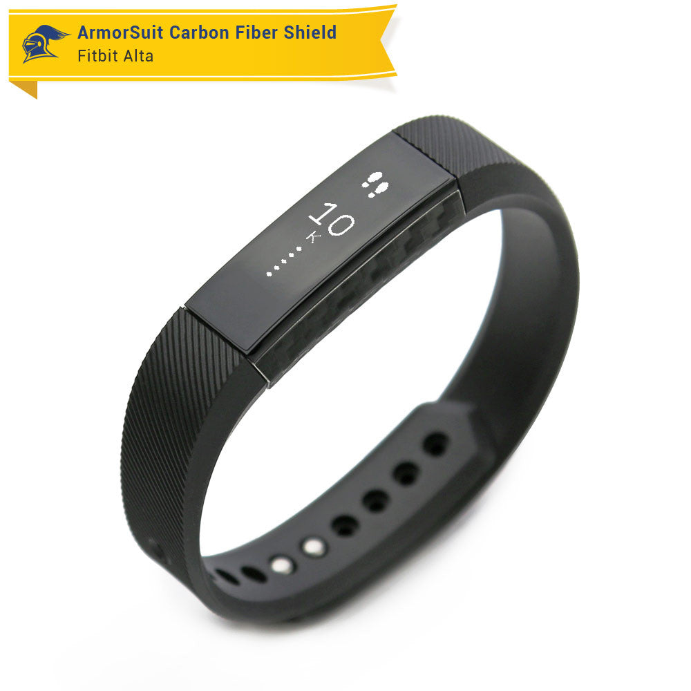 Fitbit Alta Screen Protector + Black Carbon Fiber Skin