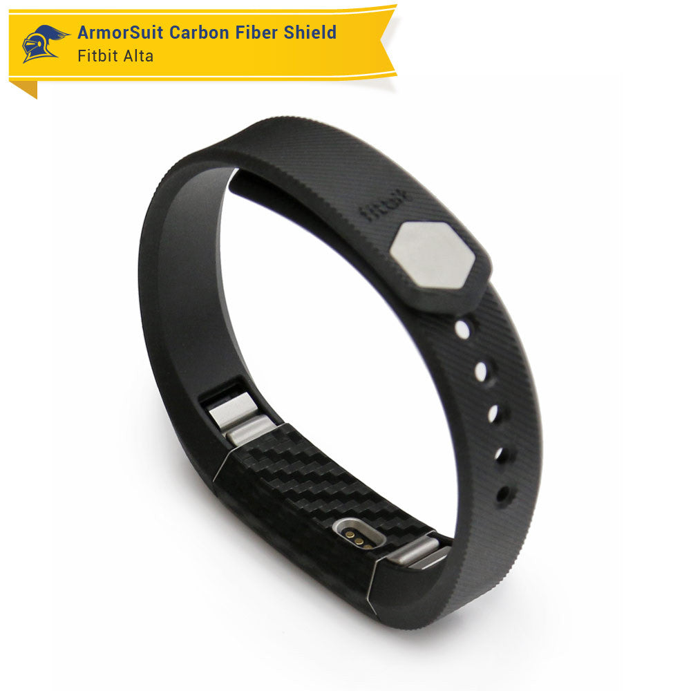 Fitbit Alta Screen Protector + Black Carbon Fiber Skin