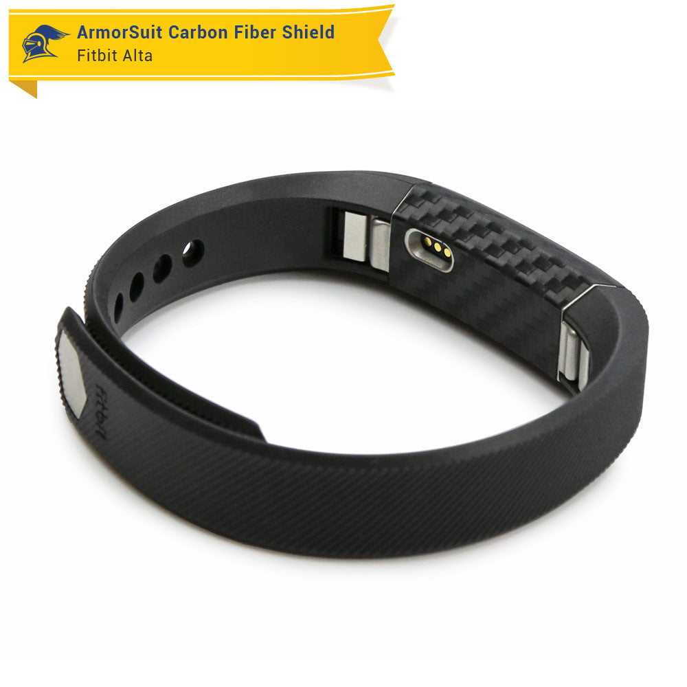 Fitbit Alta Screen Protector + Black Carbon Fiber Skin