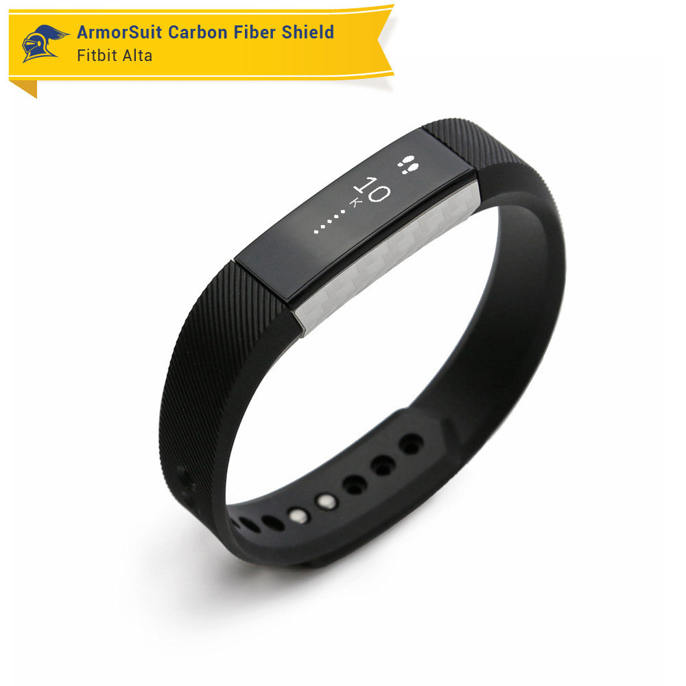 Fitbit Alta Screen Protector + White Carbon Fiber Skin