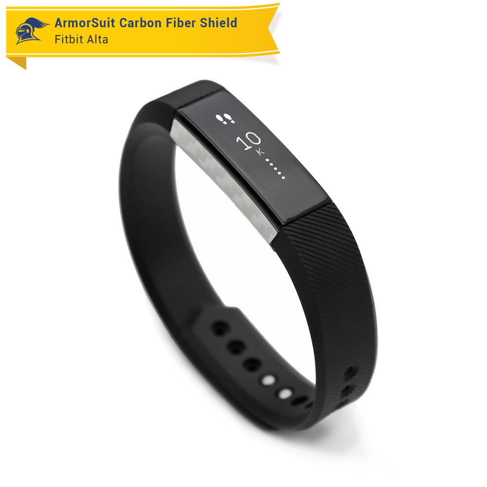 Fitbit Alta Screen Protector + White Carbon Fiber Skin